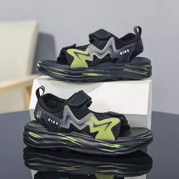 Детская обувь летние новые сандалии удобные модные студенческие для отдыха мальчик трендовые студенческие нескользящие уличные классные тапочки 30 оранжевый