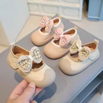 Детская обувь Милая детская кожаная обувь для девочек Мягкая подошва Обувь для малышей для новорожденных Нескользящая обувь для босых ног Дети Zapatos Bebe Nia 15insole13cm бежевый