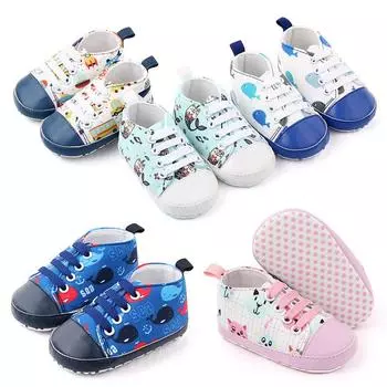 Детская обувь, милые кроссовки с героями мультфильмов для мальчиков и девочек, хлопковая мягкая противоскользящая парусиновая обувь M тёмно-синий