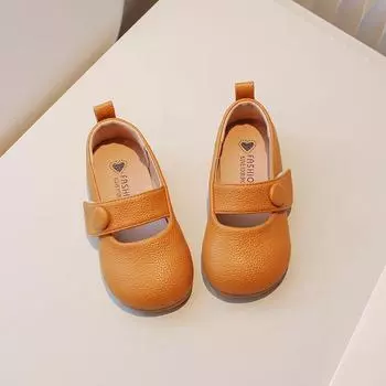 Детская обувь, модная повседневная обувь для мальчиков, круглый носок, японский стиль, детские универсальные мокасины для девочек, неглубокие балетки 2024 PU 23 чёрный