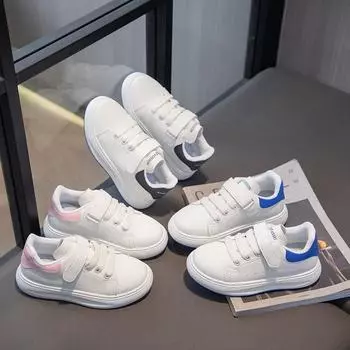 Детская обувь Новые весенние и осенние студенческие большие детские сноуборд-туфли Кроссовки для мальчиков Кроссовки для девочек Маленькие белые туфли 26 чёрный