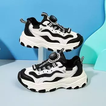 Детская обувь осень и зима CUHK Дети вращающаяся пряжка мальчики спортивная модная обувь для девочек легкие папины туфли могут заменить волосы 32 малиновый