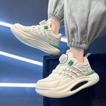 Детская обувь осень новая дышащая повседневная обувь начальная школьная спортивная обувь толстая подошва увеличивает кроссовки 35