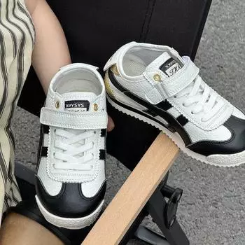 Детская обувь Осенняя новинка Детская обувь Forrest Gump Мягкая подошва Детская обувь Простая повседневная обувь для мальчиков и девочек 22 чёрный