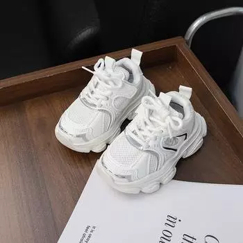 Детская обувь Папины туфли Новые сетчатые Большие детские дышащие туфли Девочки Детская спортивная обувь Детская новинка осень 21