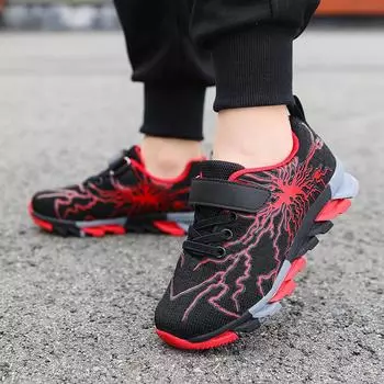 Детская обувь Повседневная обувь Обувь для родителей и детей Модная обувь Детская трендовая универсальная повседневная модная обувь с вращающимися пуговицами 28 красный