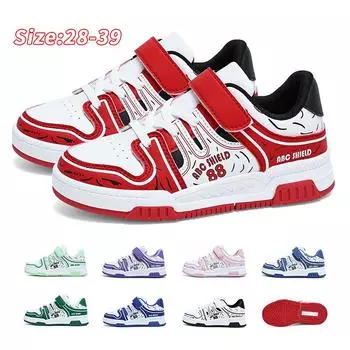 Детская обувь Повседневная обувь Обувь для родителей и детей Модная обувь Детская трендовая универсальная повседневная модная обувь с вращающимися пуговицами Баскетбольная обувь 28 чёрный