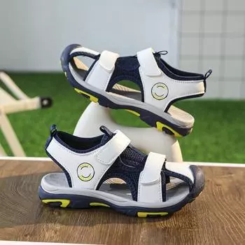 Детская обувь Повседневная обувь Трендовая обувь Детская трендовая универсальная повседневная мода Обувь с вращающимися пуговицами Детские сандалии для улицы 28 белый
