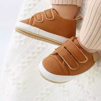 Детская обувь Повседневная однотонная обувь на липучках для малышей 11