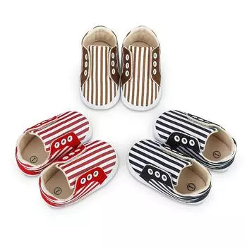 Детская обувь Повседневная простая полосатая модель Мягкая и удобная обувь для малышей 2
