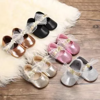 Детская обувь принцессы для детей от 0 до 1 года, обувь из искусственной кожи с кружевной звездой и мягкой подошвой для девочек, детская обувь для малышей 11 золотой