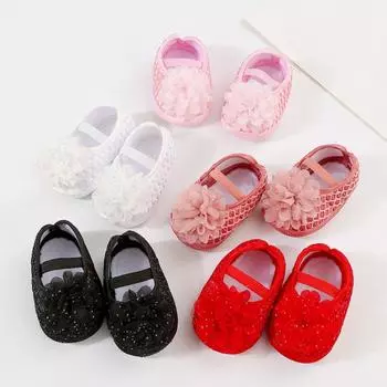 Детская обувь принцессы. Обувь для малышей с цветочным декором. 11