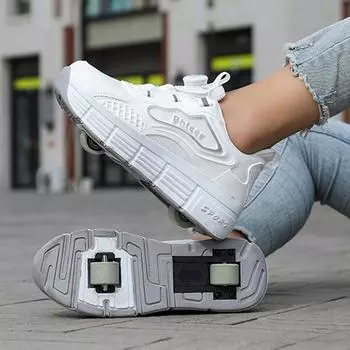 Детская обувь Runaway Shoes для мальчиков и девочек Burst Shoes Double Wheel Flying Shoes Shoes with Wheels Girls Rollers Contest New 31