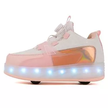 Детская обувь Runaway Shoes Двухколесная обувь для гребли для мальчиков Обувь на роликах для маленьких детей Четырехколесная обувь для подростков Обувь на роликах для девочек 29