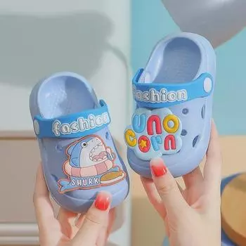 Детская обувь с дырочками с героями мультфильмов: Мягкие, нескользящие тапочки для мальчиков и девочек 16cm Inner Length