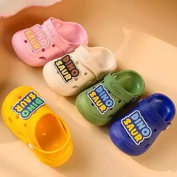 Детская обувь с дырочками в виде динозавра, детские тапочки с героями мультфильмов, летние нескользящие детские туфли с мягкой подошвой для мальчиков и девочек, милая детская обувь с мягкой подошвой 13