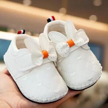 Детская обувь с мягкой подошвой и рисунком кролика для малышей, обувь для новорожденных, нескользящая обувь для босых ног, детские кроссовки весна-осень Zapatos 13insole10.5cm