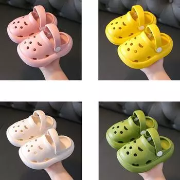 Детская обувь с отверстиями, мужские и женские сандалии и тапочки корейской версии, дышащая садовая обувь, летние сандалии и тапочки 32-33 белый