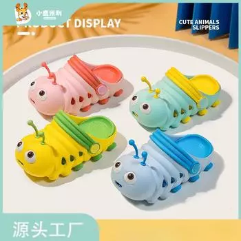 Детская обувь с отверстиями, новые летние детские тапочки с милым рисунком гусеницы на дышащей мягкой подошве 130