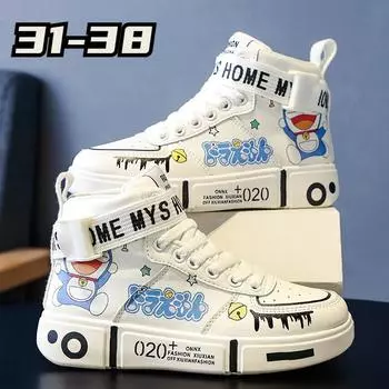 Детская обувь с высокой посадкой Select для женщин, новая спортивная обувь, обувь для родителей и детей, кроссовки в стиле аниме 31-38 31 белый
