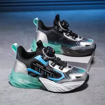 Детская обувь Single Mesh Hollow Breathable Sneakers Casual Running Shoes Boys 28 небесно-голубой