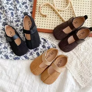 Детская обувь Вельветовые туфли принцессы в стиле литературного ретро 22