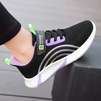 Детская обувь весна-осень, повседневные кроссовки для маленьких девочек, дышащие, мягкие, нескользящие, для ходьбы, бега, спортивная обувь, размер 26-38 27