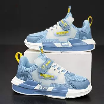 Детская обувь, женская осень 2023, новые детские кроссовки, детские кроссовки среднего и большого размера, обувь с сетчатыми вставками, обувь для мальчиков 28 синий