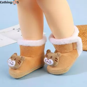 Детская обувь зимняя теплая на липучках для детей лет зимняя мягкая обувь для ходьбы для мужчин и женщин утолщенная хлопковая обувь 12