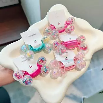 Детская очаровательная двойная веревка для волос: Резинка Quicksand Ball для пучков и хвостиков