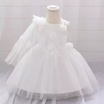 Детская одежда 1 год день рождения платье принцессы для маленьких девочек крестины свадебные платья выпускной вечернее платье праздничное платье AL181XZ 70 белый
