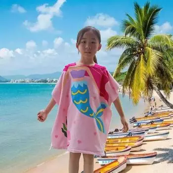 Детская одежда, банное полотенце с капюшоном, банный халат с изображением коровы, плащ с изображением животных, фланелевое банное полотенце, одеяло