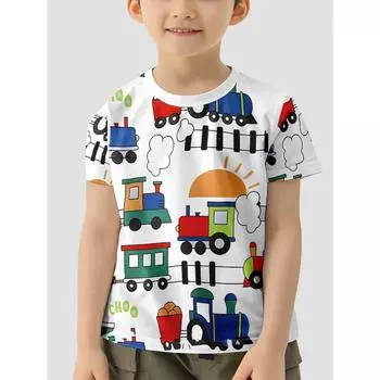 Детская одежда Cars Jumping Meters Футболки для мальчиков Футболки с коротким рукавом для детей 2025 Детская одежда Футболка для мальчиков 100cm