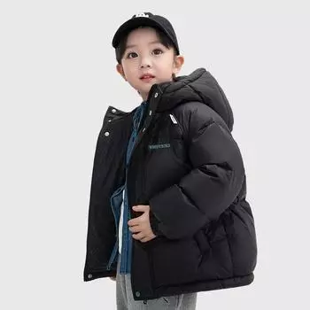 Детская одежда для детей 3-8 лет, теплая водонепроницаемая куртка-пуховик для мальчиков и девочек, утолщенная куртка-пуховик для детей с капюшоном 110cm красный