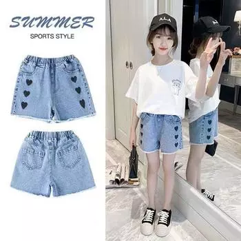 Детская одежда для девочек, летние шорты для девочек-подростков 160