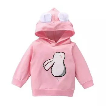 Детская одежда для девочек, зима-весна, милые толстовки с милыми ушками, детская толстовка с длинными рукавами, утепленная флисовая толстовка S