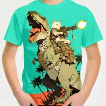 Детская одежда для мальчиков, дизайн футболки с изображением верховой езды, корейская детская одежда 2024 года, детская весенняя одежда, детская футболка, топ для мальчиков 100