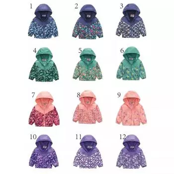 Детская одежда для мальчиков и девочек, детская одежда для маленьких детей, модная, с принтом, повседневная куртка с капюшоном на молнии, куртка 100cm
