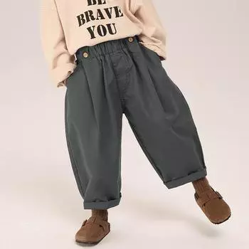 Детская одежда для мальчиков, повседневные брюки весна-весна-осень, свободные, корейский стиль, однотонные, повседневные простые брюки 140cm зелёный
