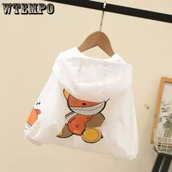 Детская одежда для защиты от солнца, тонкая летняя рубашка с кондиционером для девочек, одежда для защиты от солнца, куртка 90