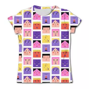 Детская одежда Футболка для девочек с коротким рукавом Милая 3D мультяшная пальчиковая краска для детей Летняя одежда Повседневная кавайная одежда для девочек 100