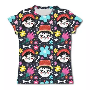 Детская одежда Футболка для мальчиков с коротким рукавом и принтом в виде мультфильма 3D Детская летняя одежда Повседневная милая одежда с круглым вырезом для девочек Верхняя одежда для активного отдыха 100