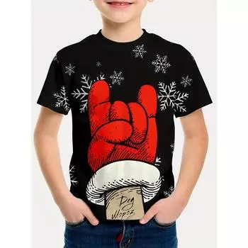 Детская одежда Футболка в стиле хип-хоп Одежда для мальчиков Топы с коротким рукавом О-образным вырезом Модный летний детский топ Детская футболка 100