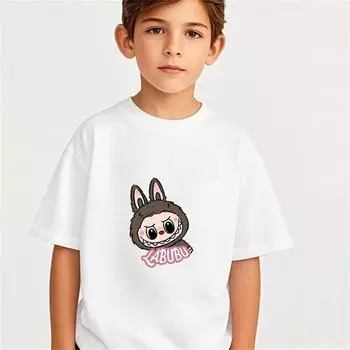 Детская одежда Футболки из хлопка для мальчиков и девочек Топы Классные модные удобные футболки с рисунком из мультфильмов и аниме Подарки на вечеринку 4T(110cm)