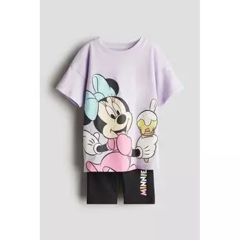 Детская одежда HM Print, комплект из 2 предметов, нежно-фиолетовый, Минни Маус