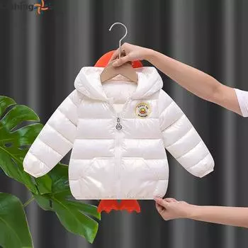 Детская одежда из хлопка для мальчиков и девочек, хлопковая куртка, зимнее хлопковое пальто, куртка 120cm белый
