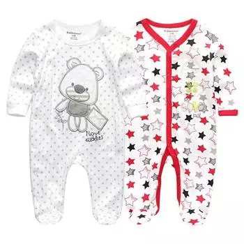 Детская одежда Комбинезоны для новорожденных с длинными рукавами 2 шт./компл. Одежда для младенцев 3M