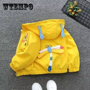 Детская одежда Куртка для девочек Весенние и осенние модели Детская куртка для девочек Тонкая осенняя одежда для детей среднего и маленького возраста 130 жёлтый