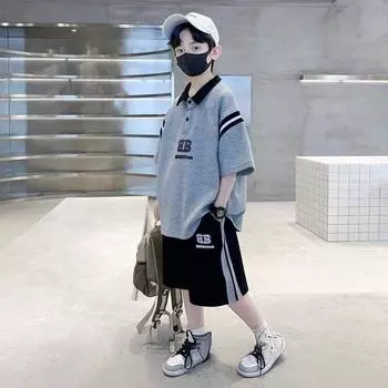 Детская одежда, летние костюмы для мальчиков, товары для отдыха для больших детей, летние мальчики, летние виды спорта 170 серый