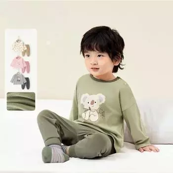 Детская одежда на весну и осень, новая хлопковая одежда, костюм, нижняя одежда и брюки 80cm бежевый